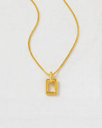 Bruce & Co Silhouette – Open Rectangle Pendant Necklace, 18K Gold-Plated