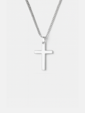 Bruce & Co Men’s Cross Pendant Necklace, 60 cm, Platinum-Plated