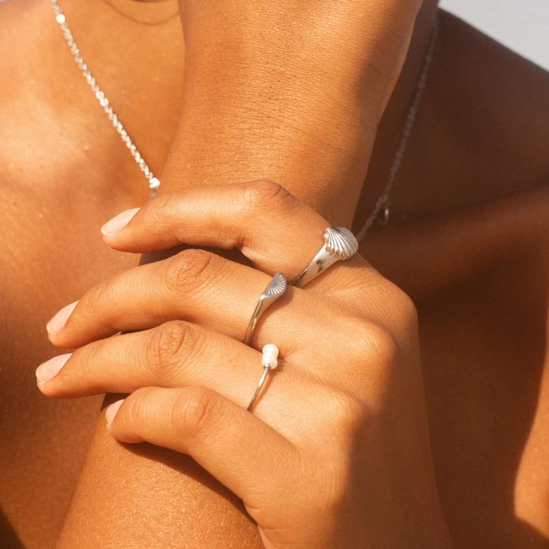 Engraved Sunrise Band Ring, Steel