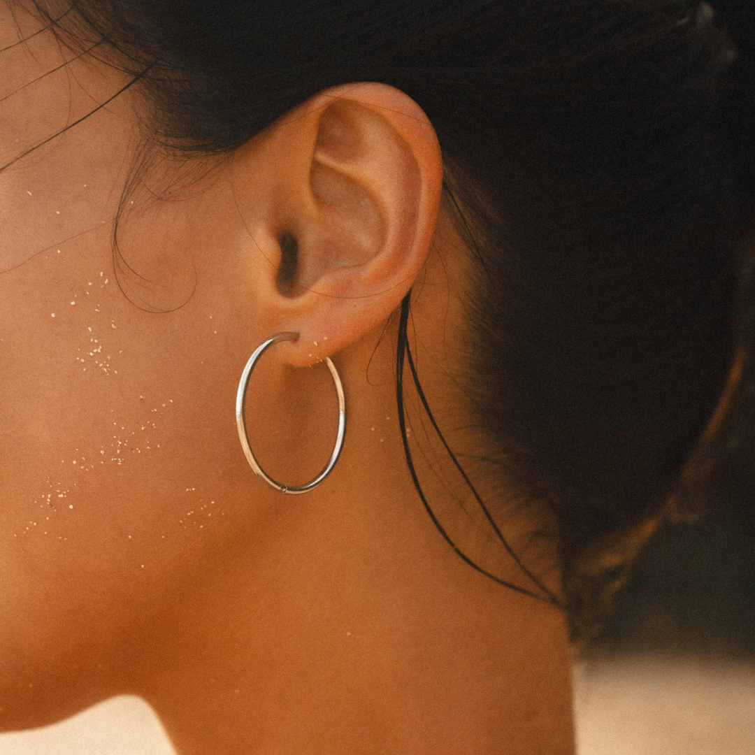 Bruce & Co Thin Hoop Earrings, 25 or 30 mm