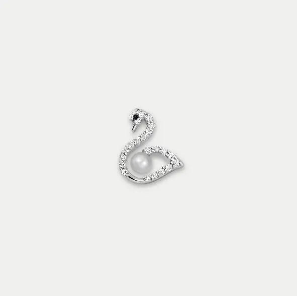 Bruce & Co Swan Charm with White Center