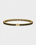 Bruce & Co Black Square-Stone Tennis Bracelet, 4 mm, Gold-Tone Steel