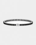 Bruce & Co Black Square-Stone Tennis Bracelet, 4 mm, Silver-Tone Steel