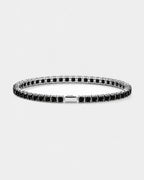 Bruce & Co Black Square-Stone Tennis Bracelet, 4 mm, Silver-Tone Steel
