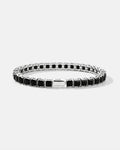 Bruce & Co Black Square-Stone Tennis Bracelet, 5 mm, Silver-Tone Steel