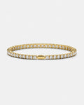 Bruce & Co Clear Square-Stone Tennis Bracelet, 4 mm, Gold-Tone Steel