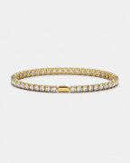 Bruce & Co Clear Square-Stone Tennis Bracelet, 4 mm, Gold-Tone Steel