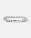 Bruce & Co Clear Square-Stone Tennis Bracelet, 5 mm, Silver-Tone Steel