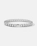 Bruce & Co Clear Square-Stone Tennis Bracelet, 5 mm, Silver-Tone Steel