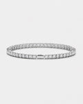 Bruce & Co Clear Square-Stone Tennis Bracelet, 4 mm, Silver-Tone Steel