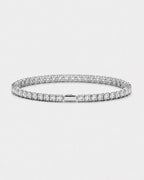 Bruce & Co Clear Square-Stone Tennis Bracelet, 4 mm, Silver-Tone Steel