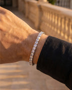 Bruce & Co Clear Square-Stone Tennis Bracelet, 5 mm, Silver-Tone Steel