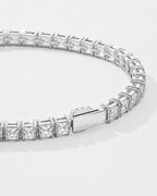 Bruce & Co Clear Square-Stone Tennis Bracelet, 4 mm, Silver-Tone Steel