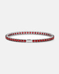 Bruce & Co Red Square-Stone Tennis Bracelet, 4 mm, Silver-Tone Steel