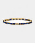 Bruce & Co Blue Square-Stone Tennis Bracelet, 4 mm, Gold-Tone Steel