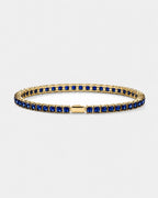 Bruce & Co Blue Square-Stone Tennis Bracelet, 4 mm, Gold-Tone Steel
