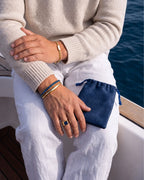 Bruce & Co Blue Square-Stone Tennis Bracelet, 4 mm, Gold-Tone Steel
