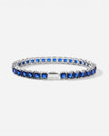 Bruce & Co Blue Square-Stone Tennis Bracelet, 5 mm, Silver-Tone Steel