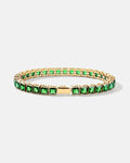 Bruce & Co Green Square-Stone Tennis Bracelet, 5 mm, Gold-Tone Steel