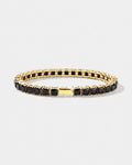 Bruce & Co Black Square-Stone Tennis Bracelet, 5 mm, Gold-Tone Steel