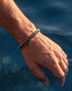 Bruce & Co Black Square-Stone Tennis Bracelet, 5 mm, Gold-Tone Steel