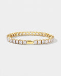Bruce & Co Clear Square-Stone Tennis Bracelet, 5 mm, Gold-Tone Steel