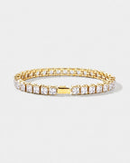 Bruce & Co Clear Square-Stone Tennis Bracelet, 5 mm, Gold-Tone Steel