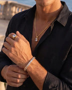 Bruce & Co Clear Square-Stone Tennis Bracelet, 5 mm, Gold-Tone Steel