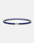 Bruce & Co Blue Square-Stone Tennis Bracelet, 4 mm, Silver-Tone Steel