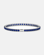 Bruce & Co Blue Square-Stone Tennis Bracelet, 4 mm, Silver-Tone Steel