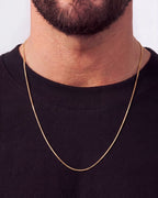 Bruce & Co Men’s Box Chain Necklace, 55 cm, 18K Gold-Plated Steel