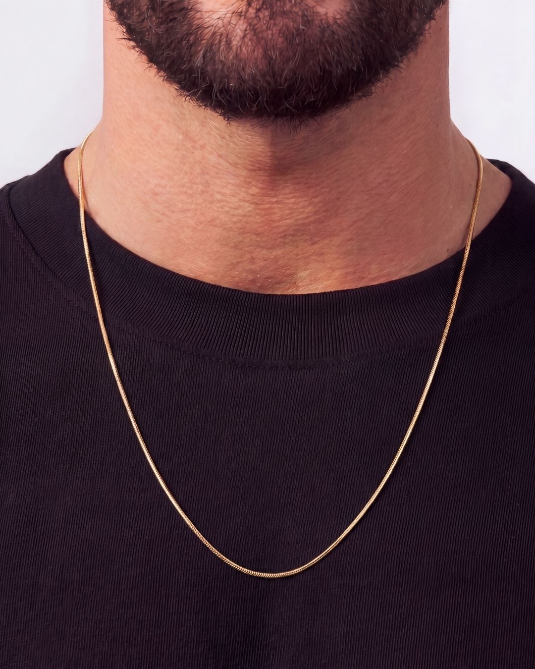 Bruce & Co Men’s Box Chain Necklace, 55 cm, 18K Gold-Plated Steel