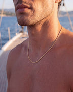 Bruce & Co Men’s Box Chain Necklace, 55 cm, 18K Gold-Plated Steel