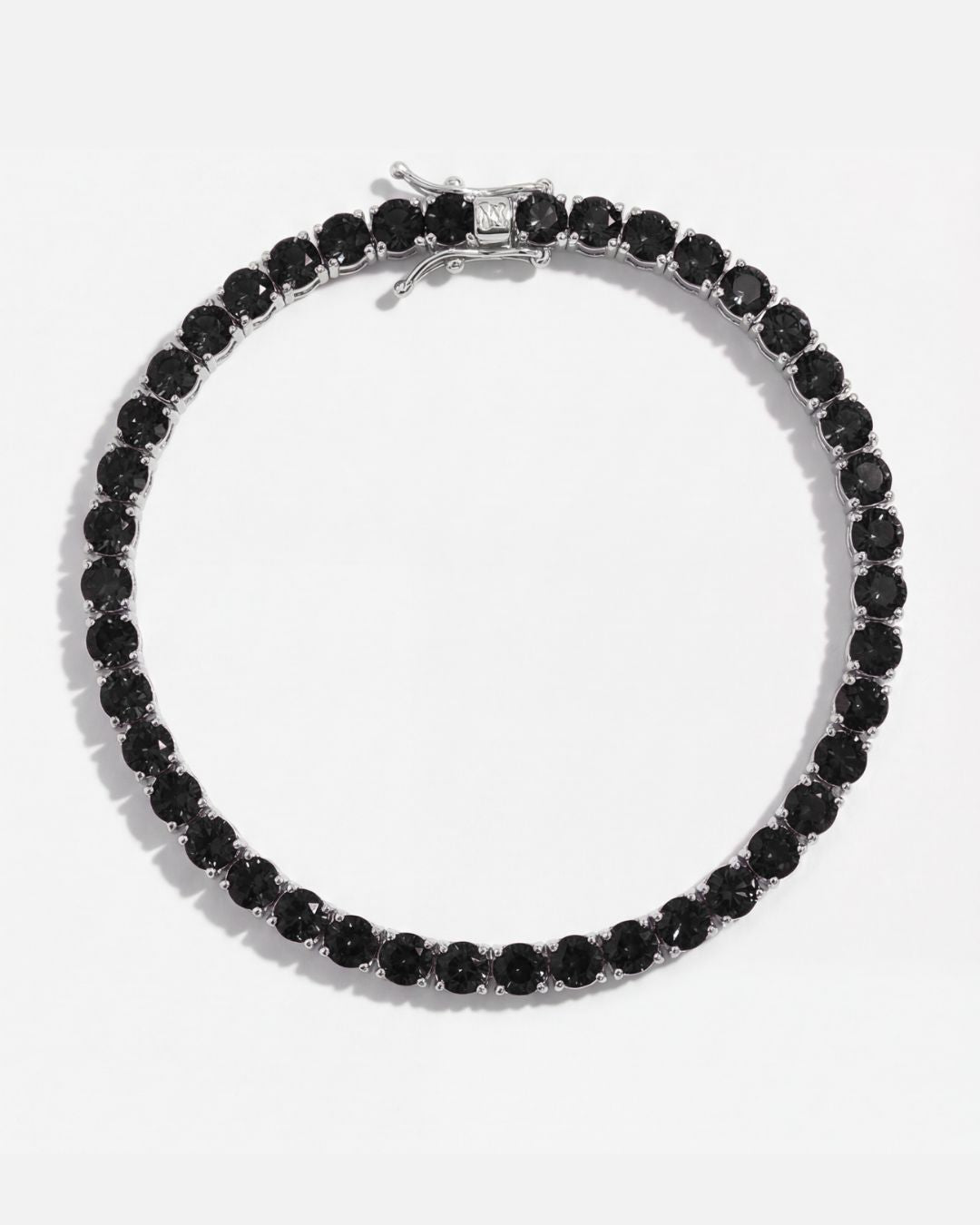 Bruce & Co Reserva – Black Zircon Tennis Bracelet, 4 mm, Silver-Plated