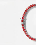 Bruce & Co Reserva – Red Zircon Tennis Bracelet, 4 mm, Silver-Plated