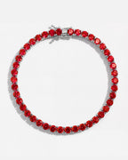 Bruce & Co Reserva – Red Zircon Tennis Bracelet, 4 mm, Silver-Plated