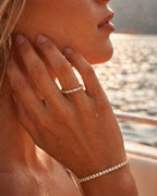 Bruce & Co Clear Zirconia Tennis Bracelet, 3 mm, Gold-Tone