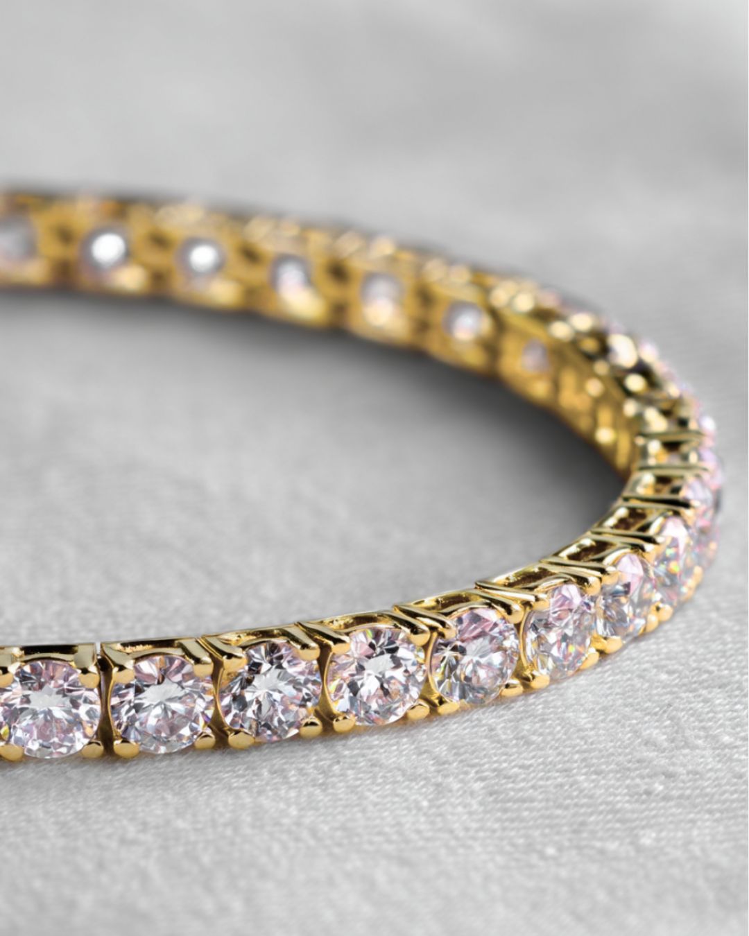 Bruce & Co Clear Zirconia Tennis Bracelet, 3 mm, Gold-Tone