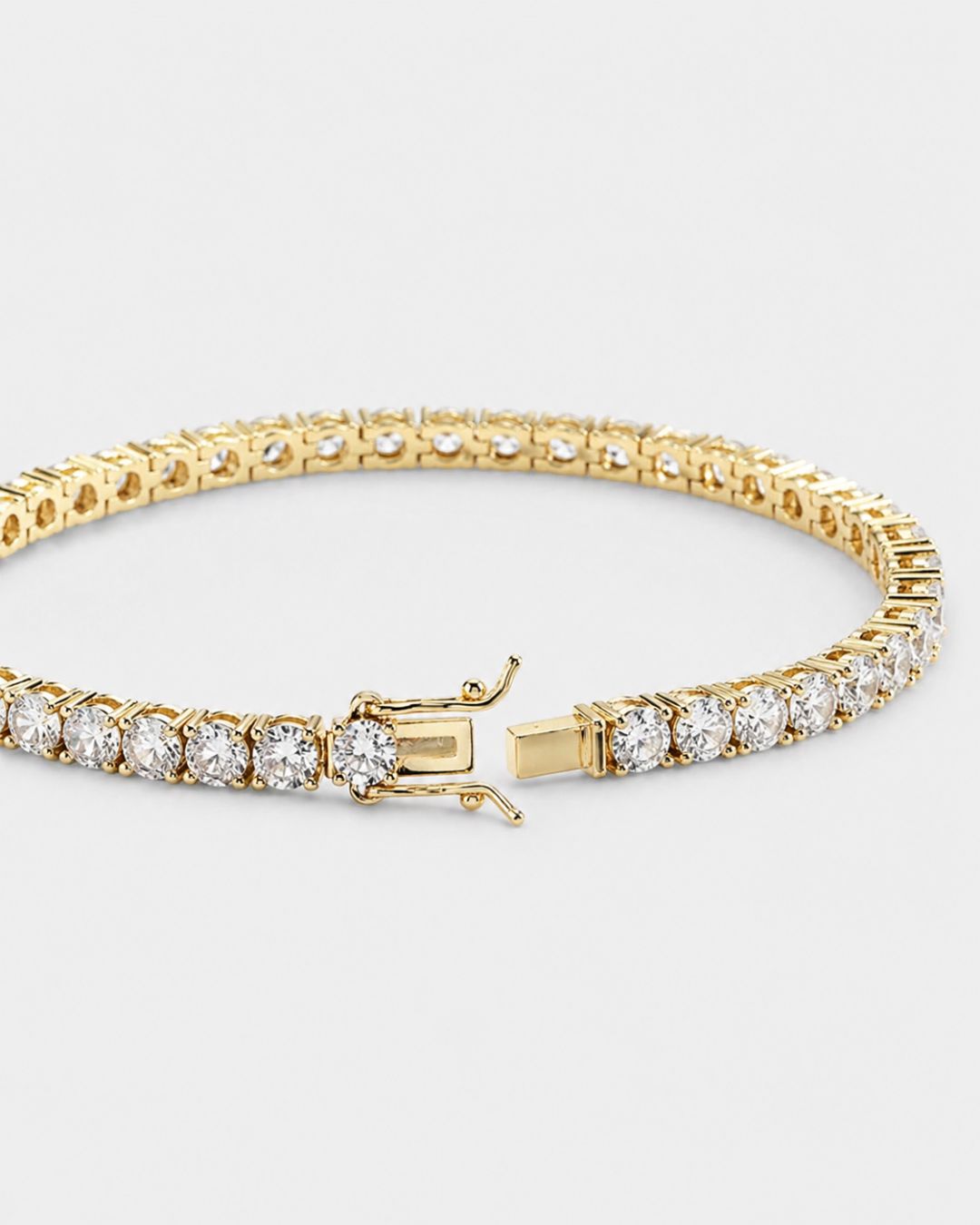 Bruce & Co Clear Zirconia Tennis Bracelet, 3 mm, Gold-Tone