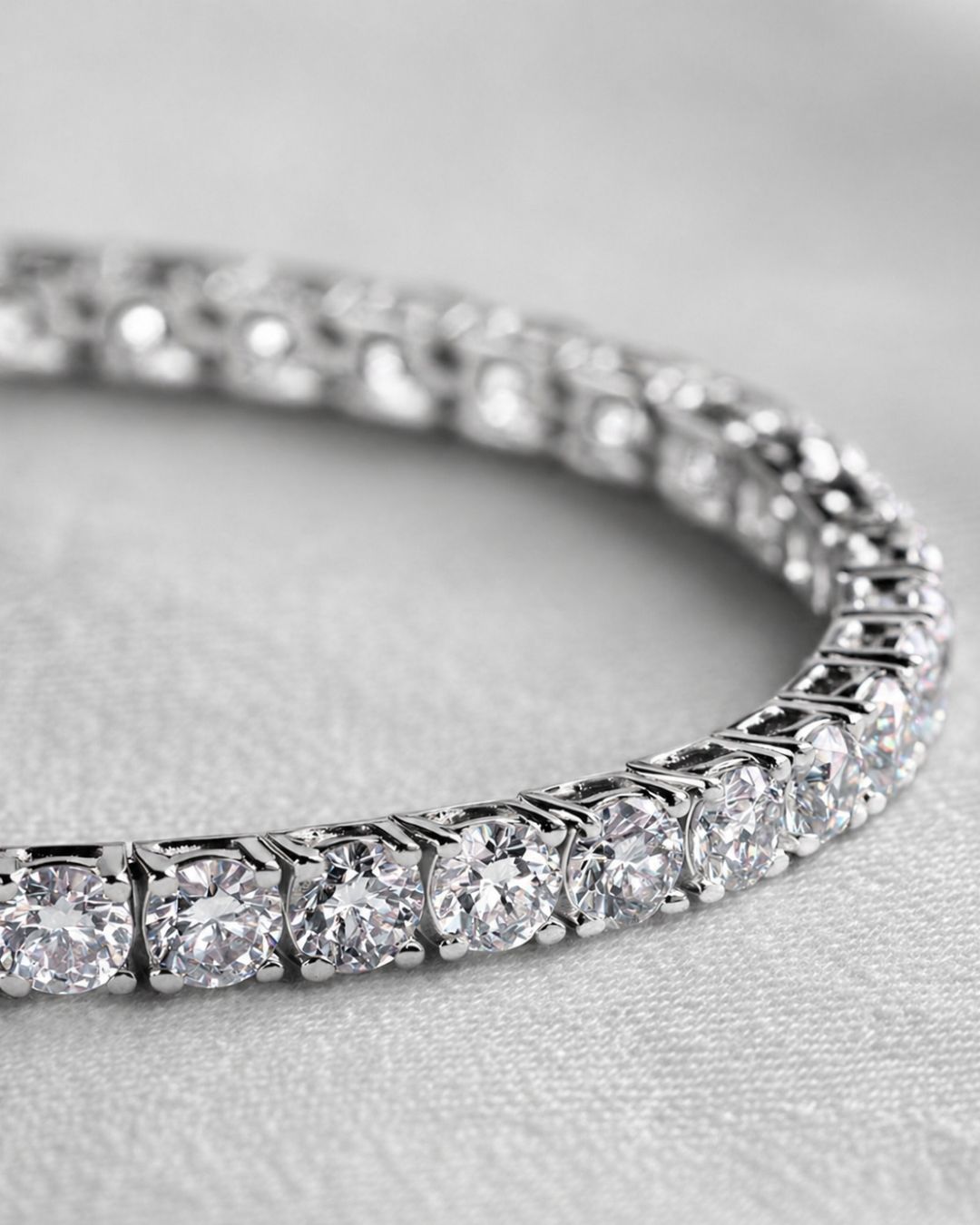 Bruce & Co Clear Zirconia Tennis Bracelet, 3 mm, Silver-Plated