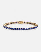 Bruce & Co Reserva – Blue Tennis Bracelet, 4 mm, 14K Gold-Plated