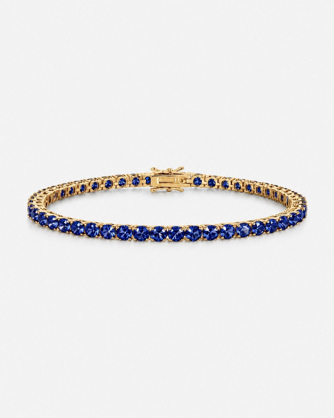 Bruce & Co Reserva – Blue Tennis Bracelet, 4 mm, 14K Gold-Plated