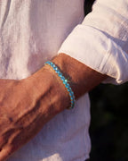 Bruce & Co Reserva – Aqua Blue Tennis Bracelet, 4 mm, 14K Gold-Plated