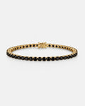 Bruce & Co Black Zircon Tennis Bracelet, 4 mm, 14K Gold-Plated