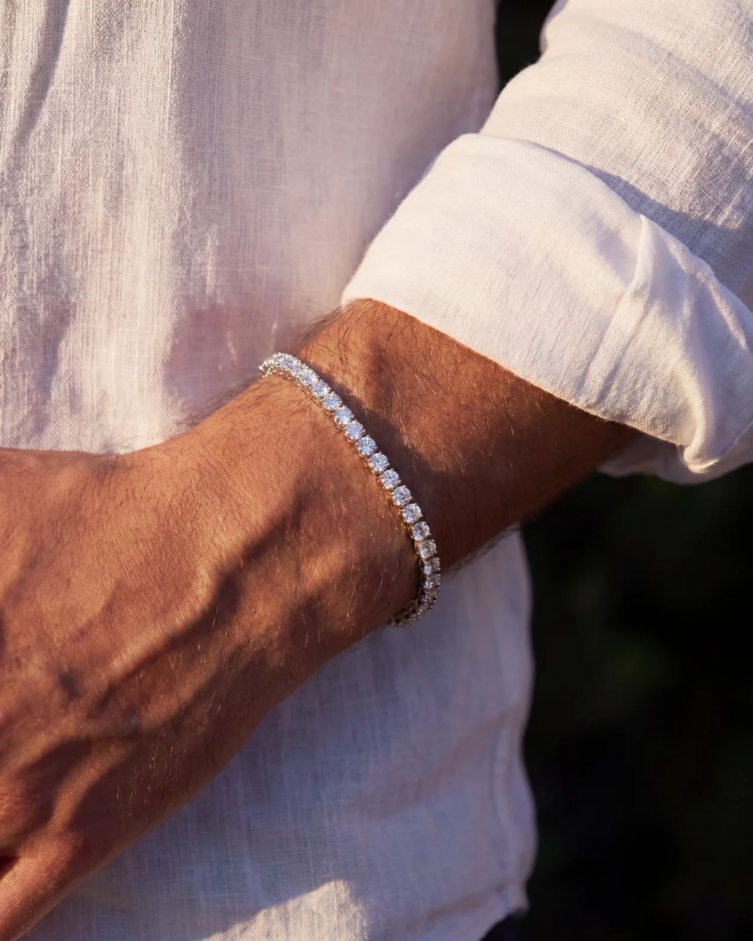 Bruce & Co Reserva – Clear Tennis Bracelet, 4 mm, 14K Gold-Plated