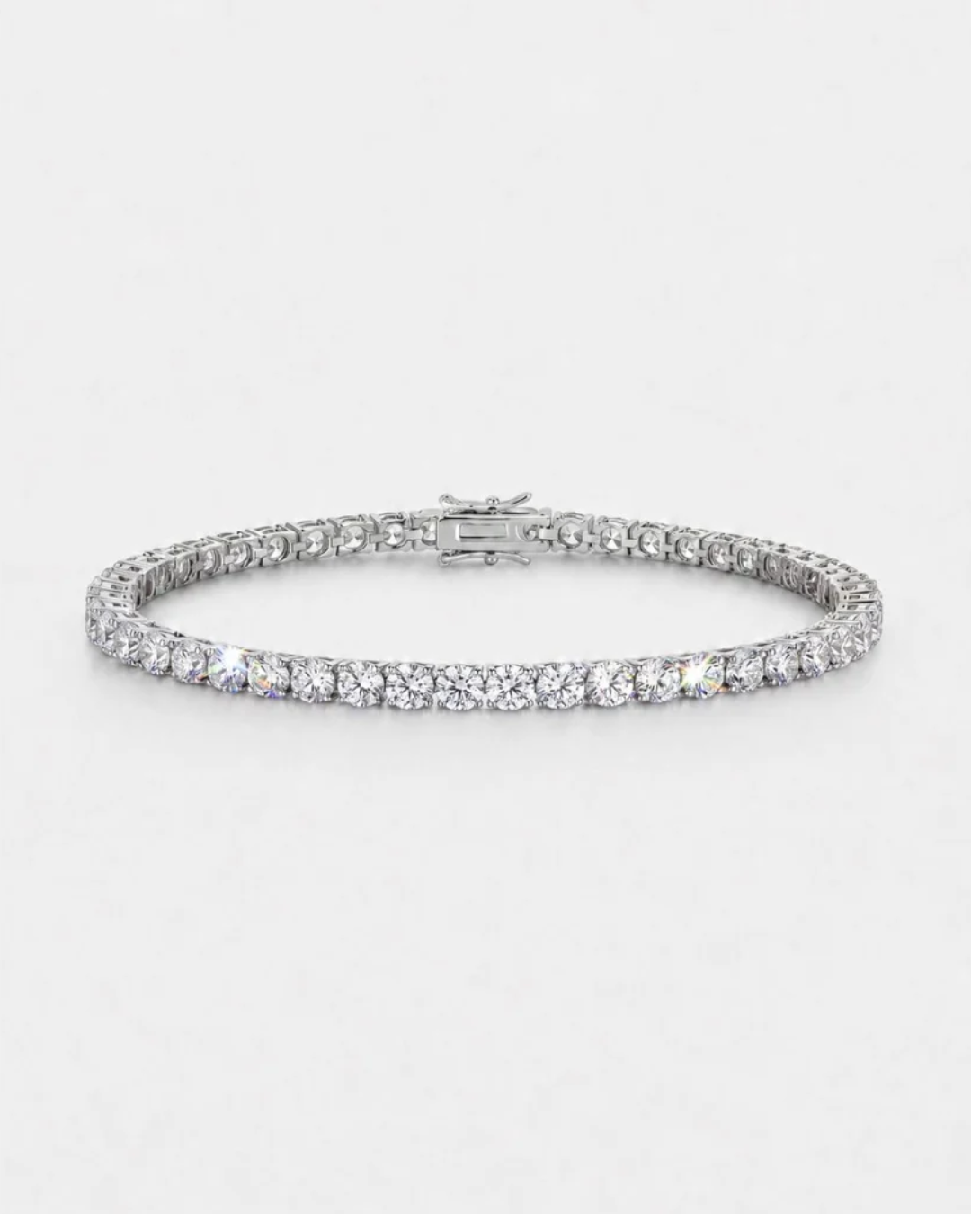 Bruce & Co Clear Zircon Tennis Bracelet, 4 mm, Silver-Plated