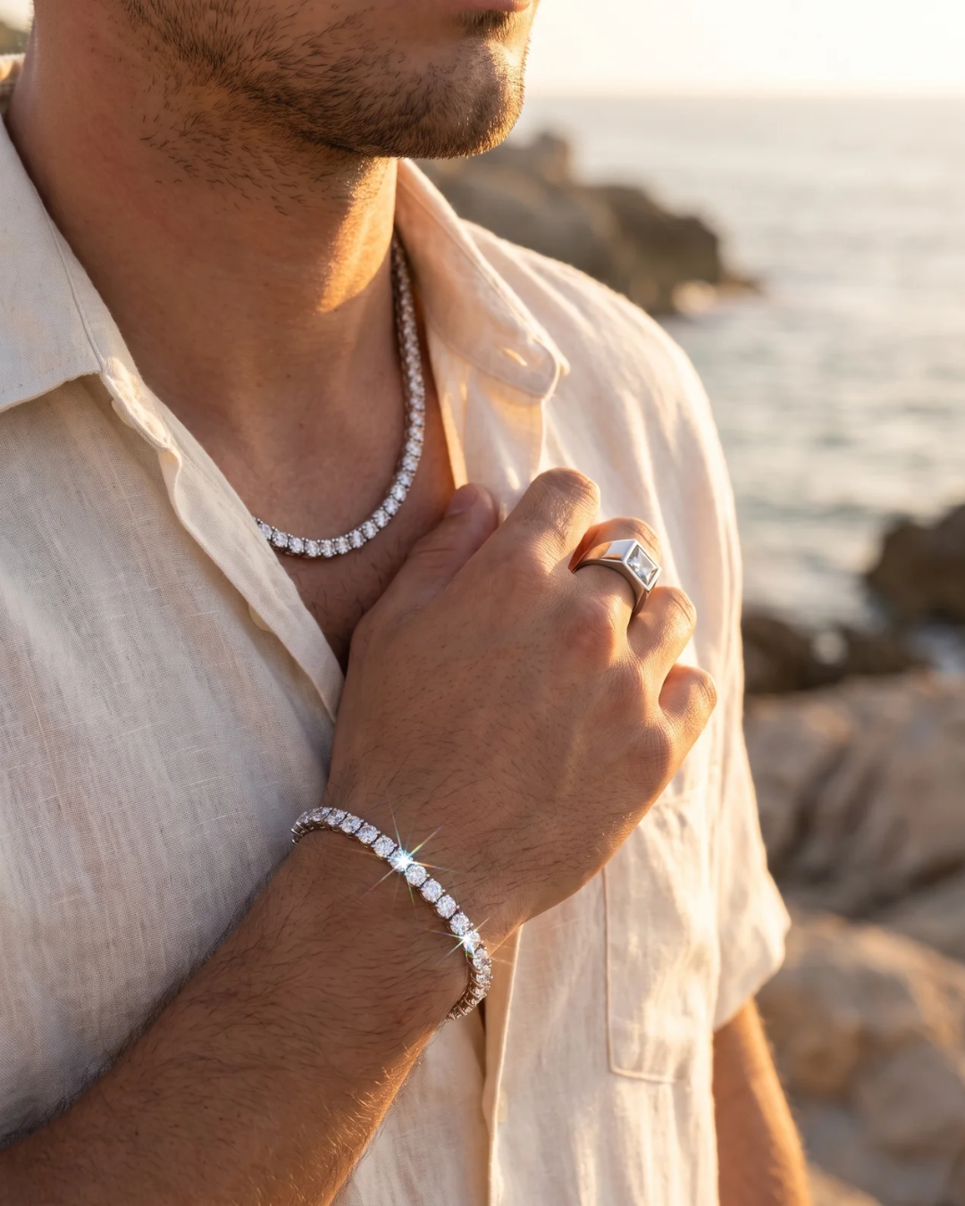 Bruce & Co Clear Zircon Tennis Bracelet, 4 mm, Silver-Plated
