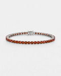 Bruce & Co Red Zircon Tennis Bracelet, 4 mm, Silver-Plated