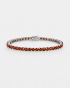 Bruce & Co Red Zircon Tennis Bracelet, 4 mm, Silver-Plated