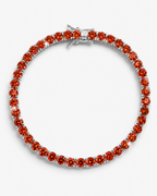 Bruce & Co Red Zircon Tennis Bracelet, 4 mm, Silver-Plated